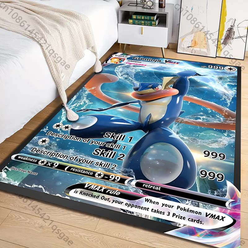 Commercial Printing Machine - พรมพิมพ์ลายการ์ดโปเกมอน Greninja 1 ชิ้น สำหรับห้องนั่งเล่น ห้องนอน