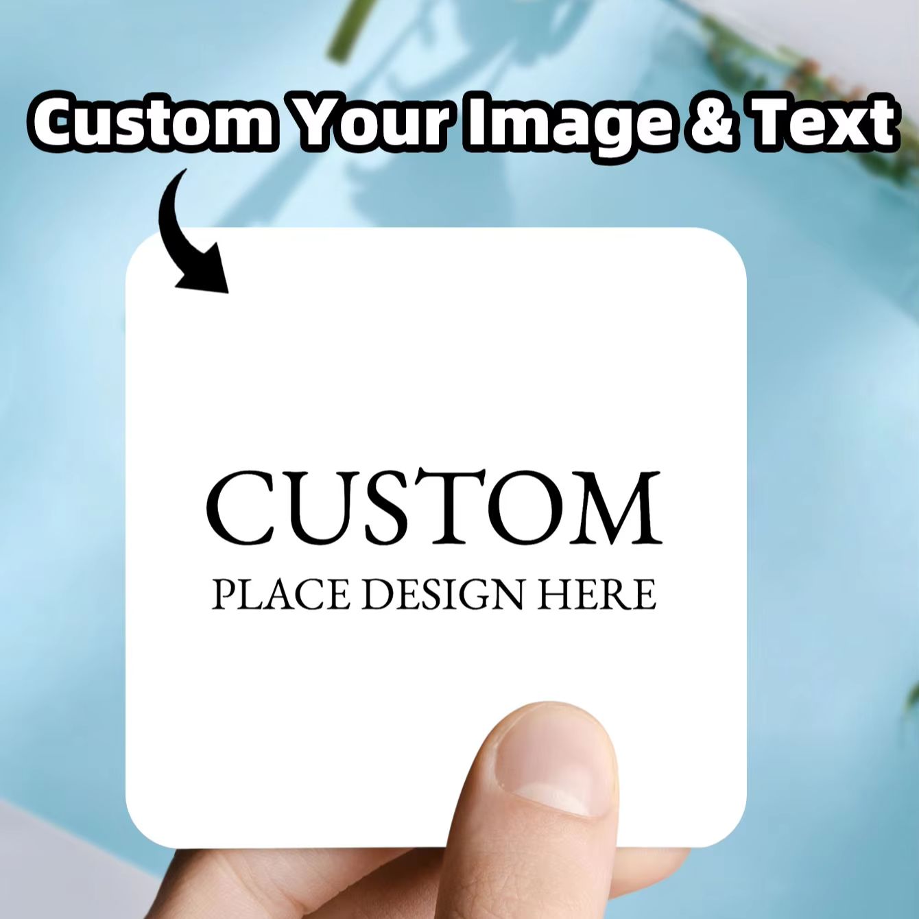 Commercial Printing Products - สติกเกอร์กันน้ำทรงสี่เหลี่ยมแบบปรับแต่งได้ 1-100 ชิ้น สำหรับฉลากสินค้าเชิงพาณิชย์, การทำเครื่องหมายในสำนักงาน, และผลิตภัณฑ์การพิมพ์ธุรกิจ