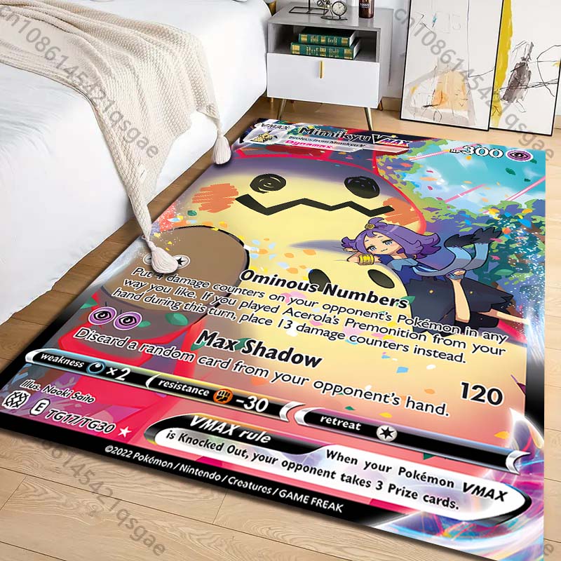 Commercial Printing Products - สินค้าใหม่! พรมพิมพ์ลายการ์ดโปเกมอน มิมิคิว สำหรับห้องนั่งเล่น ห้องนอน ห้องเด็ก