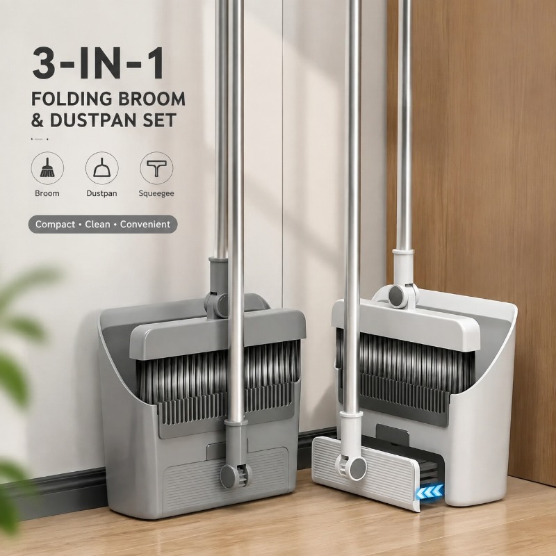 ชุดไม้กวาดและที่ตักขยะแบบพับได - Squeegee Holder Screen บทวิจารณ์และราคา