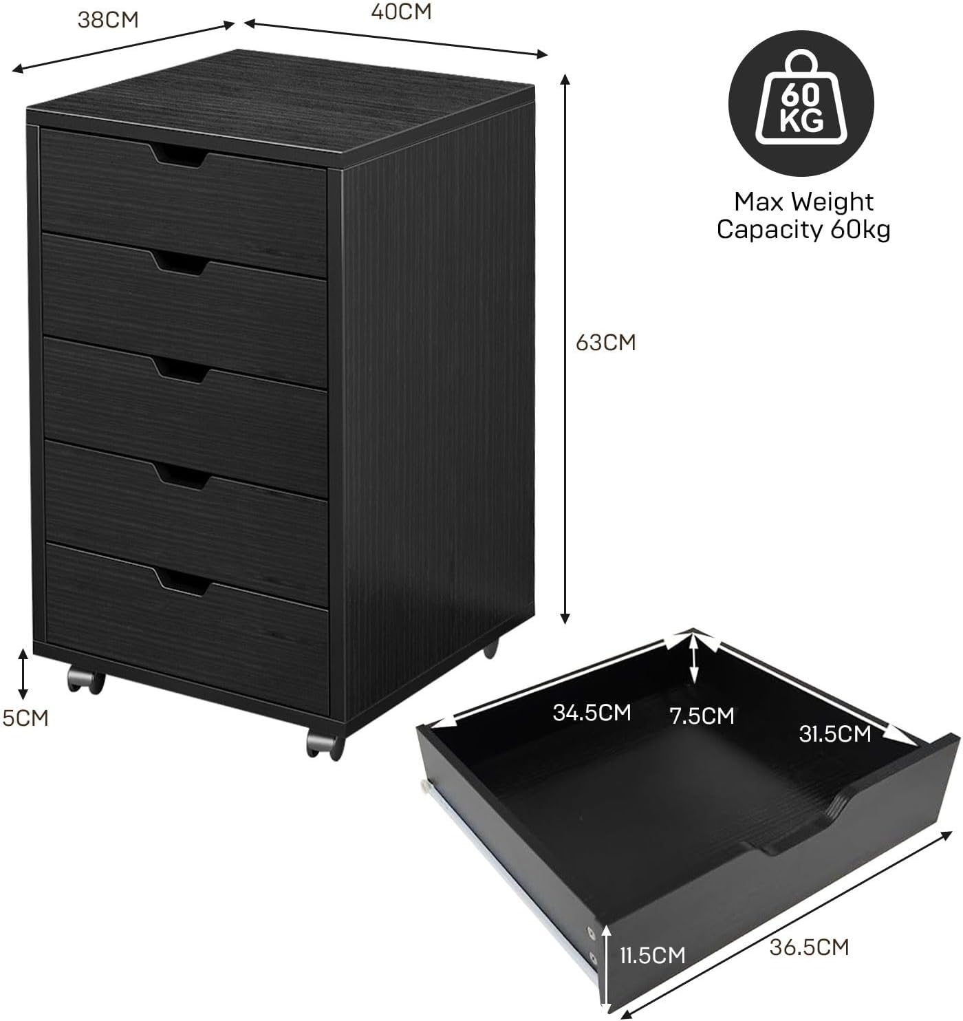 ตู้เก็บเอกสาร 5 ลิ้นชัก แบบเคล - Commercial Printer บทวิจารณ์และราคา